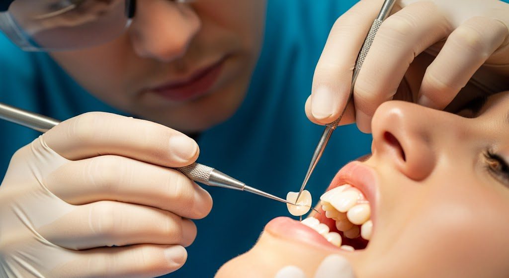 Dental Veneers being installed